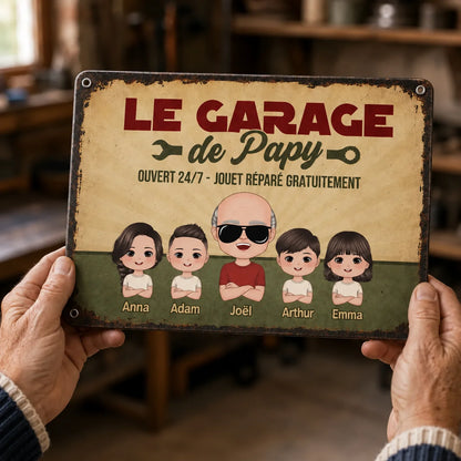 Le Garage de Papy™ - Plaque décorative personnalisée