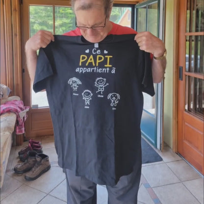 Notre Papy™ - T-shirt personnalisé prénoms petits-enfants