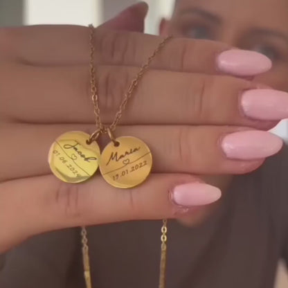 Lien Éternel™ - Collier souvenir prénom et date