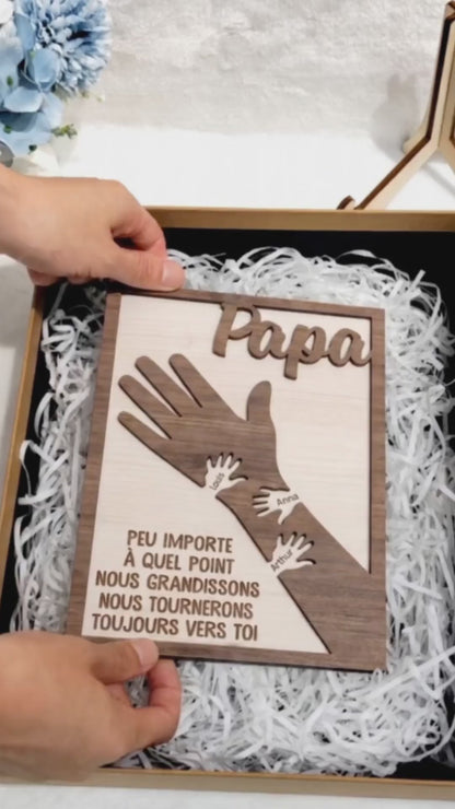 Liés à toi™ - Cadre En Bois Personnalisé Papa