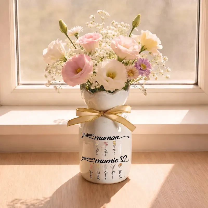 D’abord Maman™ -  Vase familial personnalisé en céramique