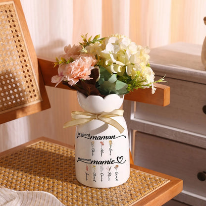 D’abord Maman™ -  Vase familial personnalisé en céramique