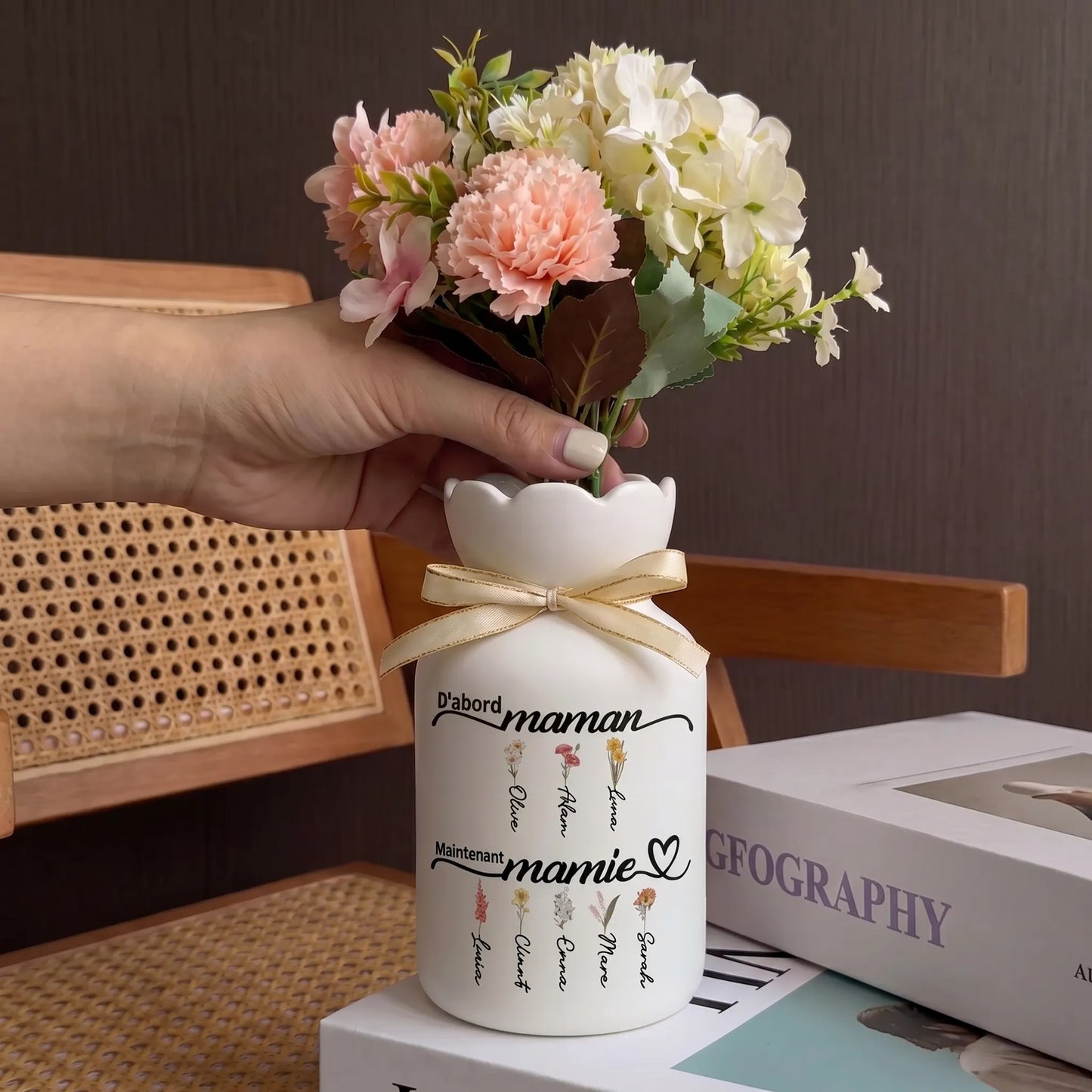 D’abord Maman™ -  Vase familial personnalisé en céramique