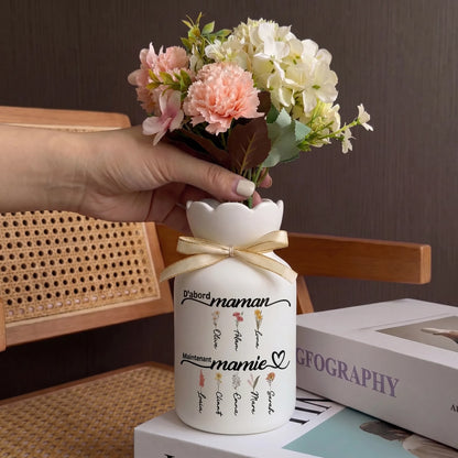 D’abord Maman™ -  Vase familial personnalisé en céramique