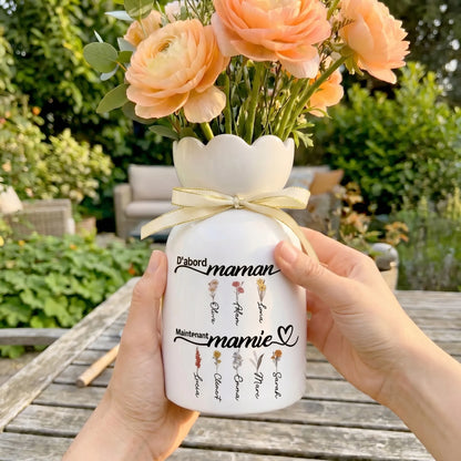 D’abord Maman™ -  Vase familial personnalisé en céramique
