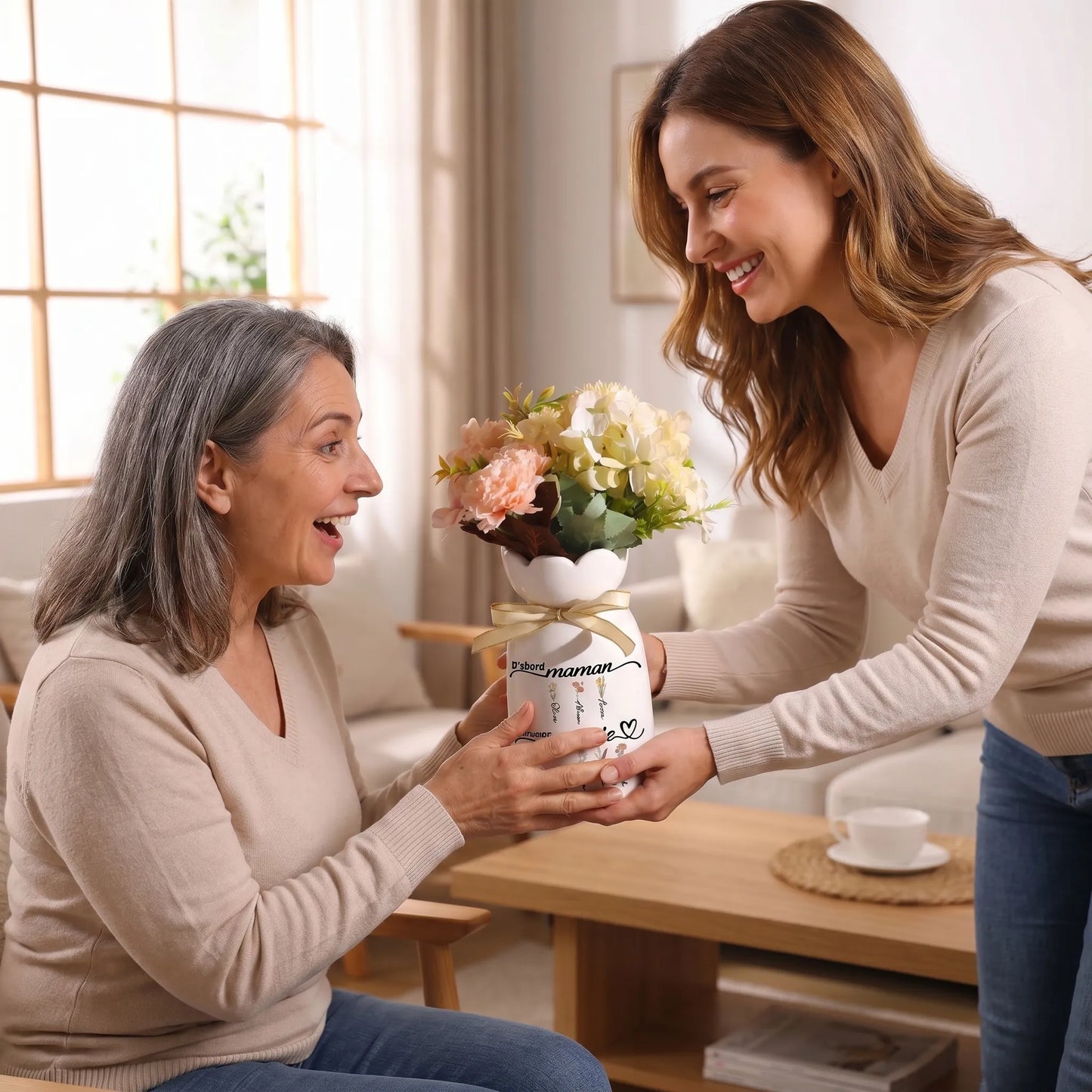 D’abord Maman™ -  Vase familial personnalisé en céramique